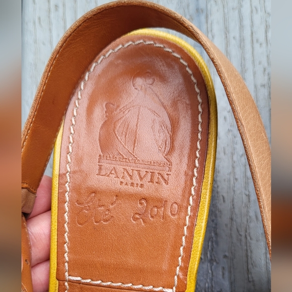 Lanvin Size 41/ Size 10 Sandals, tan leather - Picture 6 of 6